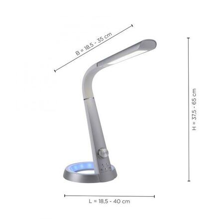 PAUL NEUHAUS Stolní lampa, stříbrná, LED stojna, stmívatelné, USB-konektor 3000-6500K 4591-95