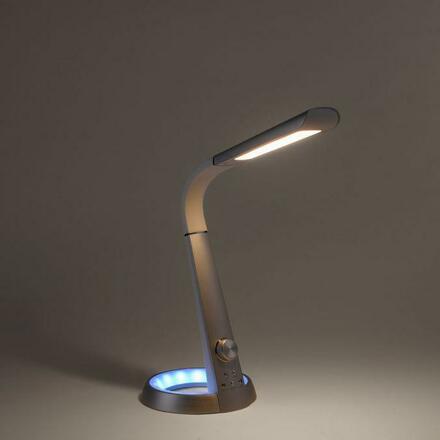 PAUL NEUHAUS Stolní lampa, stříbrná, LED stojna, stmívatelné, USB-konektor 3000-6500K 4591-95