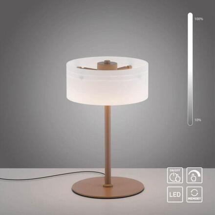 PAUL NEUHAUS LED stolní lampa MARIKA, písková, dotykový stmívač 3000K