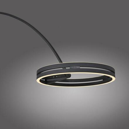 PAUL NEUHAUS LED lampa do oblouku PURE Loop-Bow, černá, stojací svítidlo, stmívatelné 2200-5000K
