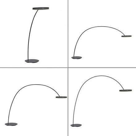 PAUL NEUHAUS LED lampa do oblouku PURE Loop-Bow, černá, stojací svítidlo, stmívatelné 2200-5000K