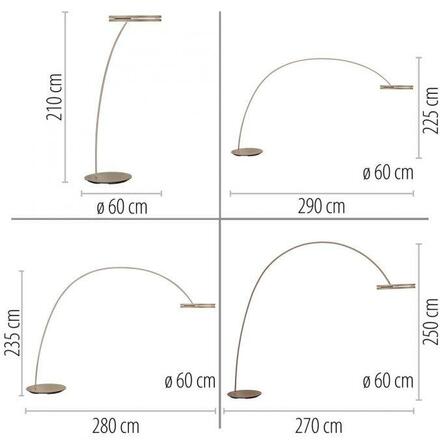 PAUL NEUHAUS LED lampa do oblouku PURE Loop-Bow, bronzová, stojací svítidlo, stmívatelné, 2200-5000K