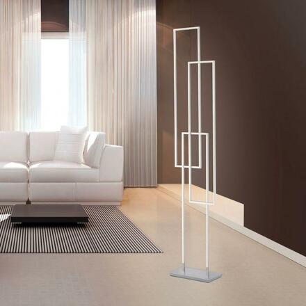 PAUL NEUHAUS Q-INIGO LED stojací svítidlo v barvě oceli s nastavitelnou barvou světla a funkcí stmívání Smart Home ZigBee 2700-5000K