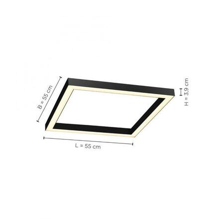 PAUL NEUHAUS PURE LINES LED stropní svítidlo antracit 55x55cm CCT stmívatelné 2700-5000K