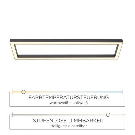 PAUL NEUHAUS PURE-LINES, LED stropní svítidlo, antracit, rám, 110x30 cm 2700-5000K 6023-13
