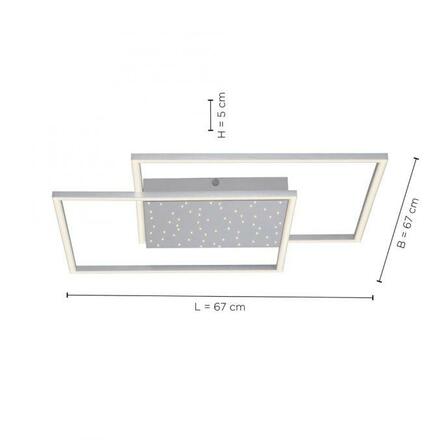 PAUL NEUHAUS LED stropní svítidlo, barva ocel, dálkový ovladač, stmívatelné, CCT 2700-5000K