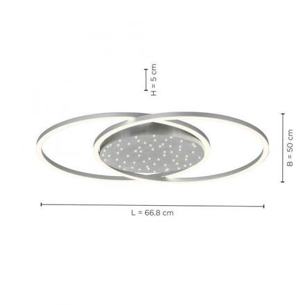 PAUL NEUHAUS LED stropní svítidlo, barva ocel, dálkový ovladač, stmívatelné, CCT 2700-5000K