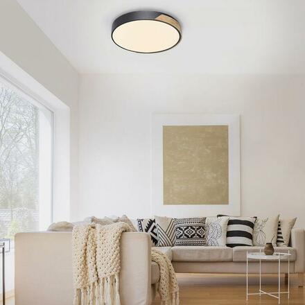PAUL NEUHAUS Q BILA LED stropní svítidlo Smart Home, pravé dřevo, stmívatelné ZigBee 2700-5000K