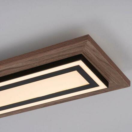 PAUL NEUHAUS LED stropní svítidlo, imitace dřeva, stmívatelné, dálkový ovladač, CCT 2700-5000K