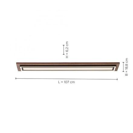 PAUL NEUHAUS LED stropní svítidlo, imitace dřeva, stmívatelné, dálkový ovladač, CCT 2700-5000K