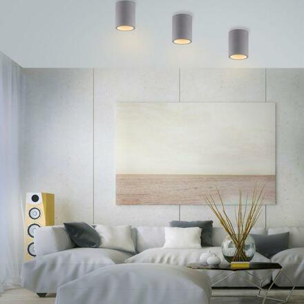 PAUL NEUHAUS LED stropní svítidlo, barva betonu, GU10, LED vyměnitelné, IP20