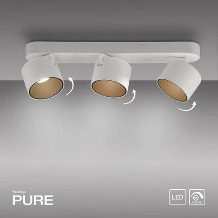 PAUL NEUHAUS PURE Cup, bílá, 3 spoty, stmívatelné, otočné a nastavitelné 2700K