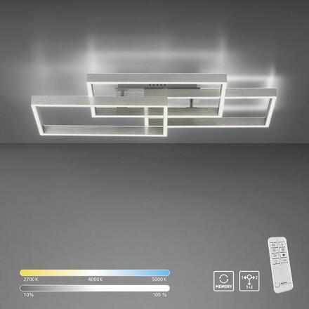 PAUL NEUHAUS LED stropní svítidlo stříbrná barva, 82x50cm, stmívatelné, CCT, paměťová funkce 2700-5000K