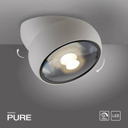 PAUL NEUHAUS LED stropní svítidlo PURE Move, bílá, stmívatelné, nastavitelné a otočné, stmívatelné 2700K