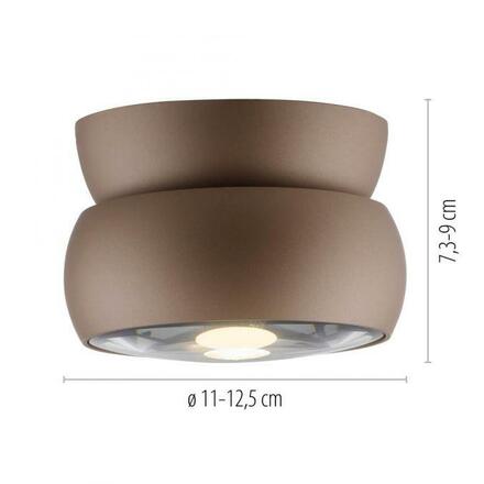 PAUL NEUHAUS LED stropní svítidlo PURE Move, bronzová, stmívatelné, nastavitelné a otočné 2700K