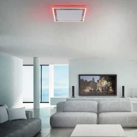 PAUL NEUHAUS LED stropní svítidlo, barva hliník, dálkový ovladač, RGB, CCT, paměť 2700-5000K