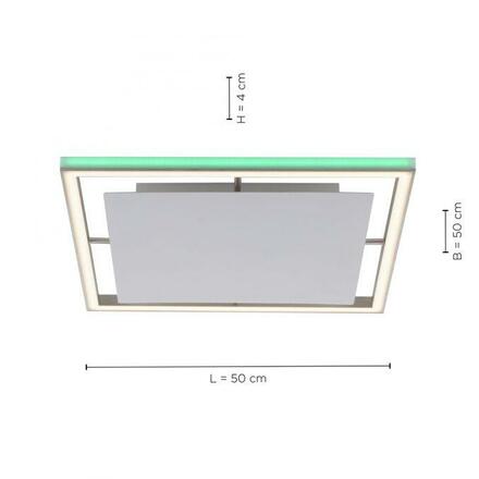 PAUL NEUHAUS LED stropní svítidlo, barva hliník, dálkový ovladač, RGB, CCT, paměť 2700-5000K