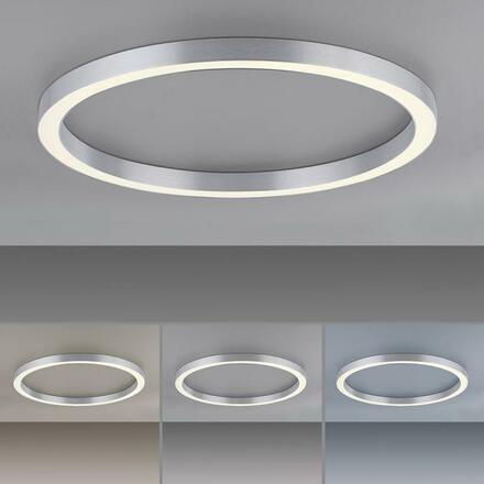 PAUL NEUHAUS LED stropní svítidlo PURE-LINES hliník 70x70 CCT dálkový ovladač 2700-5000K PN 6306-95