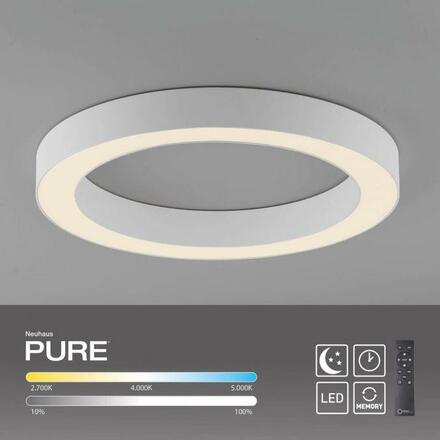 PAUL NEUHAUS LED stropní svítidlo PURE Lines kulaté bílá, stmívatelné 2200-5000K