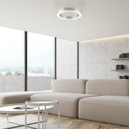 PAUL NEUHAUS LED stropní svítidlo PURE Lines kulaté, metalická šedá (hliník) 2200-5000K