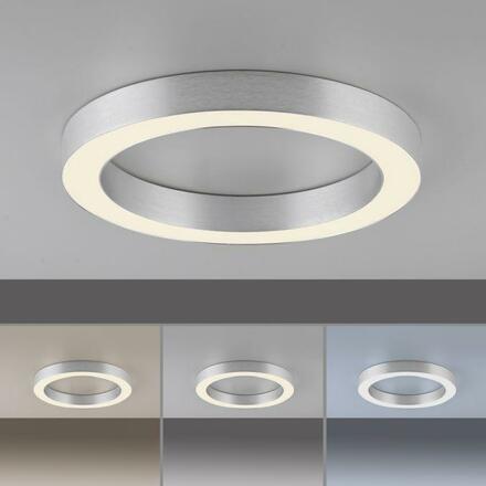 PAUL NEUHAUS LED stropní svítidlo PURE Lines kulaté, metalická šedá (hliník) 2200-5000K