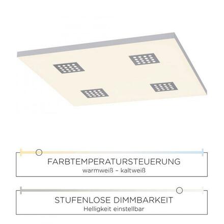 PAUL NEUHAUS PURE-NEO LED stropní svítidlo hranaté v puristickém designu s nastavitelnou barvou světla a funkcí stmívání 2700-5000K