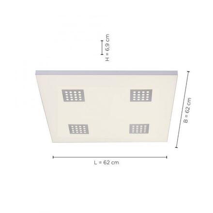PAUL NEUHAUS PURE-NEO LED stropní svítidlo hranaté v puristickém designu s nastavitelnou barvou světla a funkcí stmívání 2700-5000K
