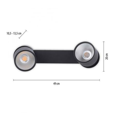 PAUL NEUHAUS LED stropní svítidlo PURE-NOLA černá 2 ramenné otočné stmívatelné krokově stmívatelné 3000K PN 6452-18