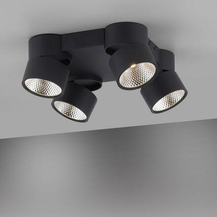 PAUL NEUHAUS LED stropní svítidlo PURE-NOLA černá 4 ramenné otočné stmívatelné krokově stmívatelné 3000K PN 6454-18