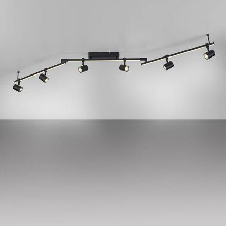 PAUL NEUHAUS LED stropní svítidlo 6-ramenné LED černá otočné s paměťovou funkcí 3000K