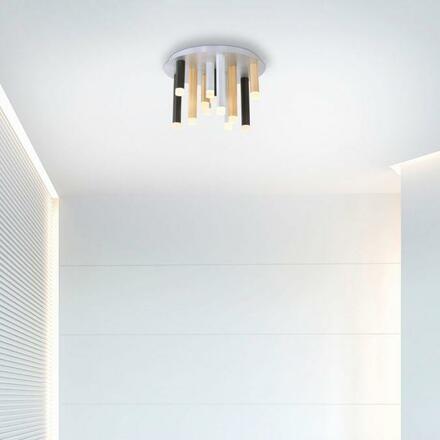 PAUL NEUHAUS PURE-GEMIN LED stropní svítidlo v puristickém designu z kartáčovaného hliníku s funkcí stmívání SimplyDim 2700K