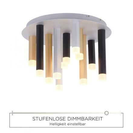 PAUL NEUHAUS PURE-GEMIN LED stropní svítidlo v puristickém designu z kartáčovaného hliníku s funkcí stmívání SimplyDim 2700K