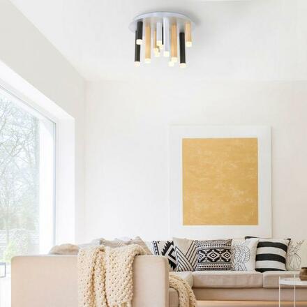 PAUL NEUHAUS PURE-GEMIN LED stropní svítidlo v puristickém designu z kartáčovaného hliníku s funkcí stmívání SimplyDim 2700K