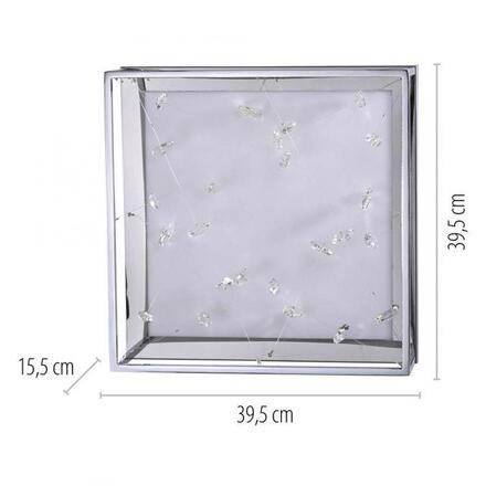 PAUL NEUHAUS LED stropní svítidlo SKINA, chrom, hranaté stmívatelné, dálkový ovladač 2700-5000K