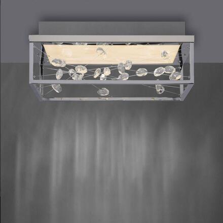 PAUL NEUHAUS LED stropní svítidlo SKINA, chrom, hranaté stmívatelné, dálkový ovladač 2700-5000K