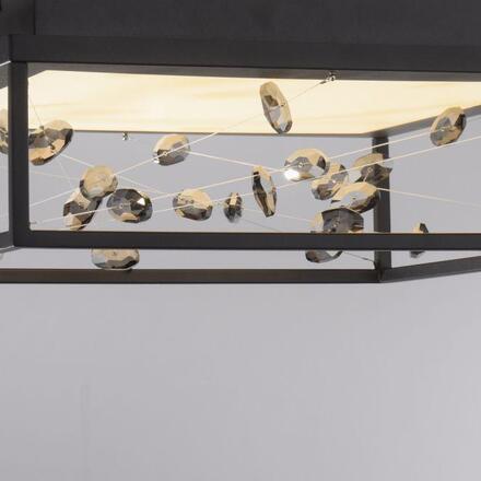 PAUL NEUHAUS LED stropní svítidlo SKINA, černá, hranaté, stmívatelné, dálkový ovladač, paměť 2700-5000K