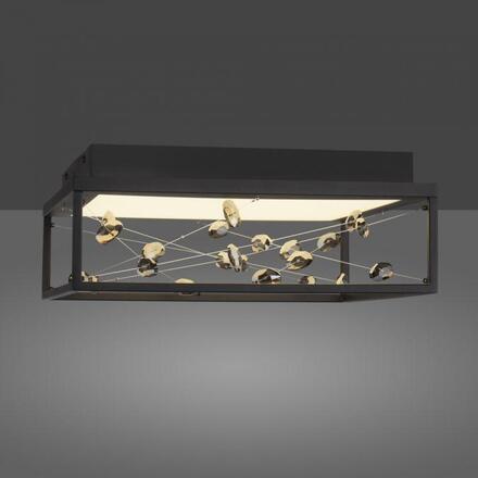 PAUL NEUHAUS LED stropní svítidlo SKINA, černá, hranaté, stmívatelné, dálkový ovladač, paměť 2700-5000K