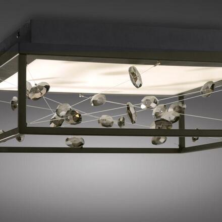 PAUL NEUHAUS LED stropní svítidlo SKINA, černá, hranaté, stmívatelné, dálkový ovladač, paměť 2700-5000K