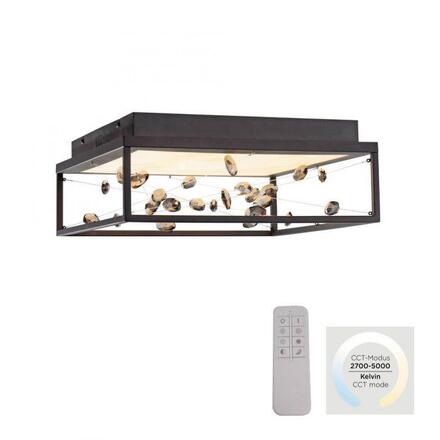 PAUL NEUHAUS LED stropní svítidlo SKINA, černá, hranaté, stmívatelné, dálkový ovladač, paměť 2700-5000K