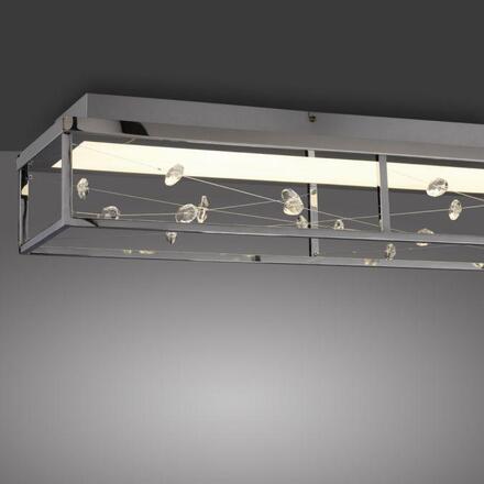 PAUL NEUHAUS LED stropní svítidlo SKINA, chrom, hranaté, stmívatelné, dálkový ovladač, paměťová funkce 2700-5000K