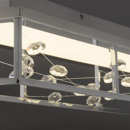 PAUL NEUHAUS LED stropní svítidlo SKINA, chrom, hranaté, stmívatelné, dálkový ovladač, paměťová funkce 2700-5000K