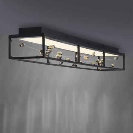 PAUL NEUHAUS LED stropní svítidlo SKINA, černá, stmívatelné, dálkový ovladač, paměťová funkce 2700-5000K