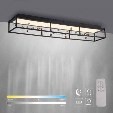 PAUL NEUHAUS LED stropní svítidlo SKINA, černá, stmívatelné, dálkový ovladač, paměťová funkce 2700-5000K
