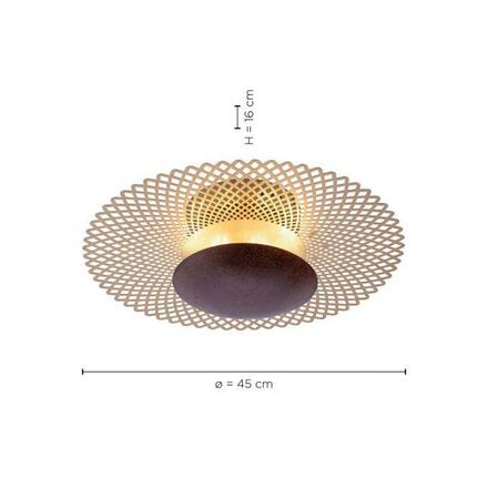 PAUL NEUHAUS LED stropní svítidlo, rezavá-zlatá, nepřímé, proti oslnění, stmívatelné, paměťová funkce SimplyDim 3000K