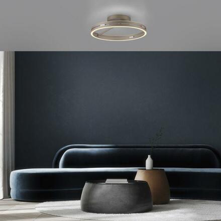 PAUL NEUHAUS LED stropní svítidlo PURE Loop, bronzová, stmívatelné, dálkový ovladač 2200-5000K