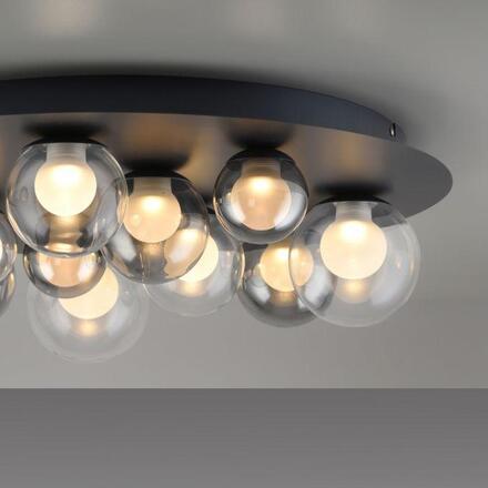 PAUL NEUHAUS LED stropní svítidlo PURE Popup, mystická šedá, stmívatelné, dálkový ovladač, paměťová funkce 2200-5000K