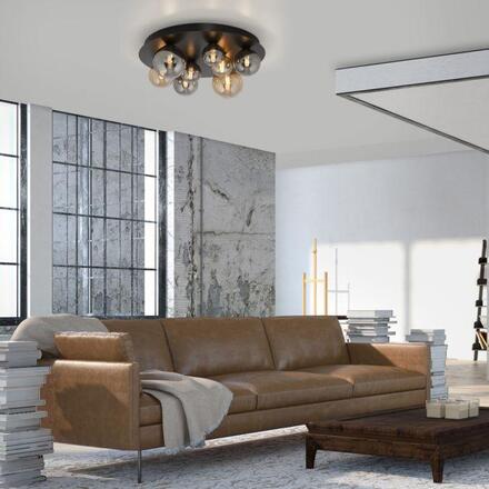 PAUL NEUHAUS LED stropní svítidlo POPSICLE, černá, jantarové a kouřové sklo, 3000K