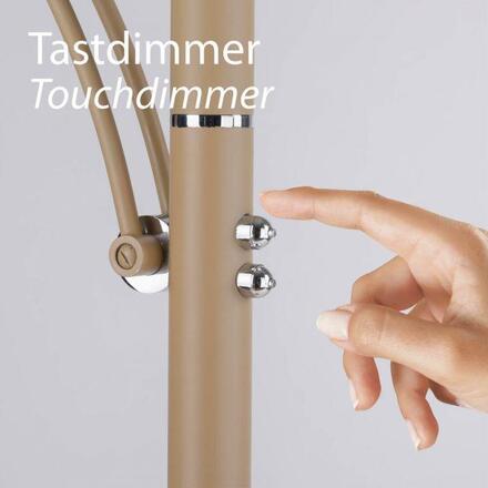 PAUL NEUHAUS LED stojací svítidlo ARTUR, písková barva, dotykový stmívač, otočné a nastavitelné, 2700-5000K