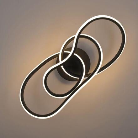 PAUL NEUHAUS LED stropní svítidlo TWIST, černá, paměťová funkce SimplyDim 2700K