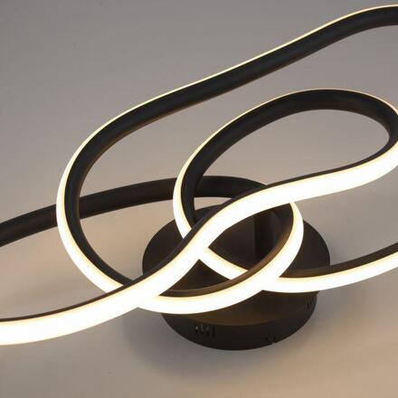 PAUL NEUHAUS LED stropní svítidlo TWIST, černá, paměťová funkce SimplyDim 2700K